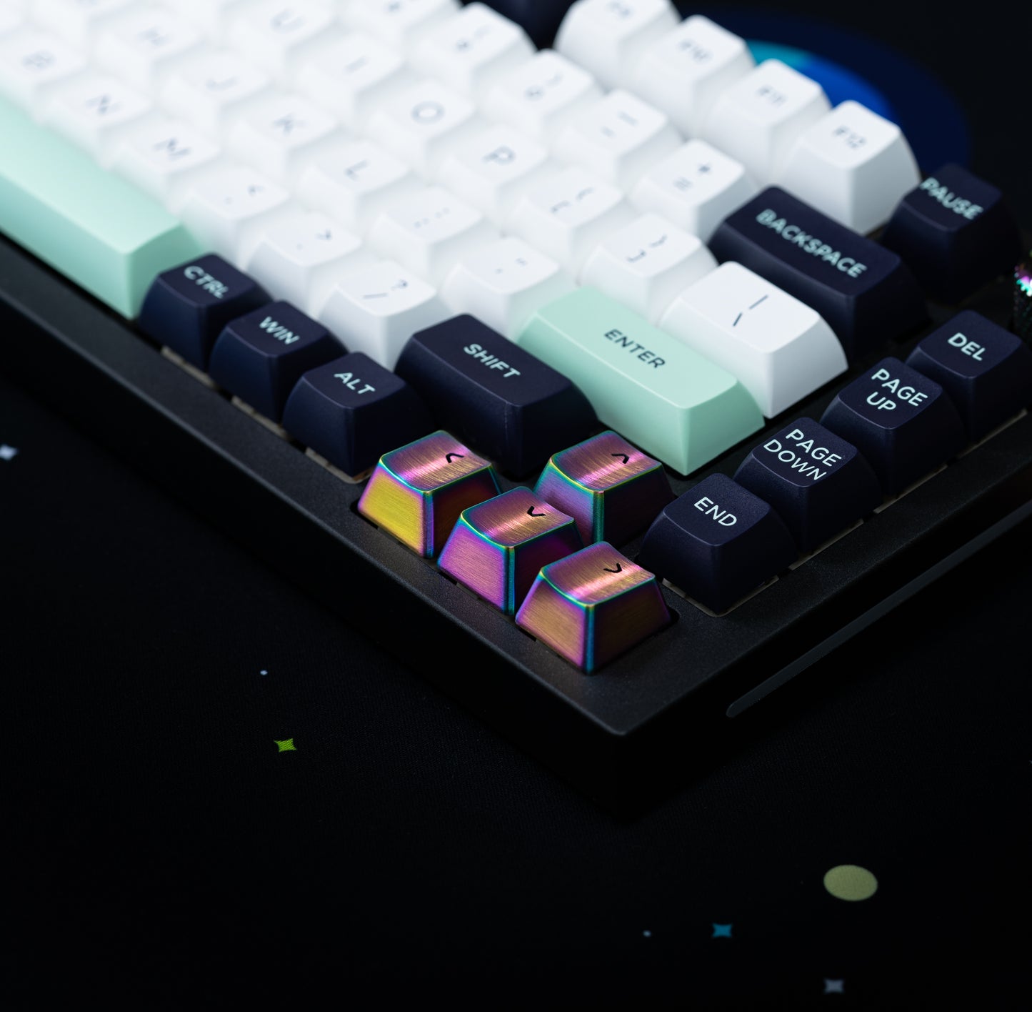 Brushed Iridescent Steel Metal Arrow Keys